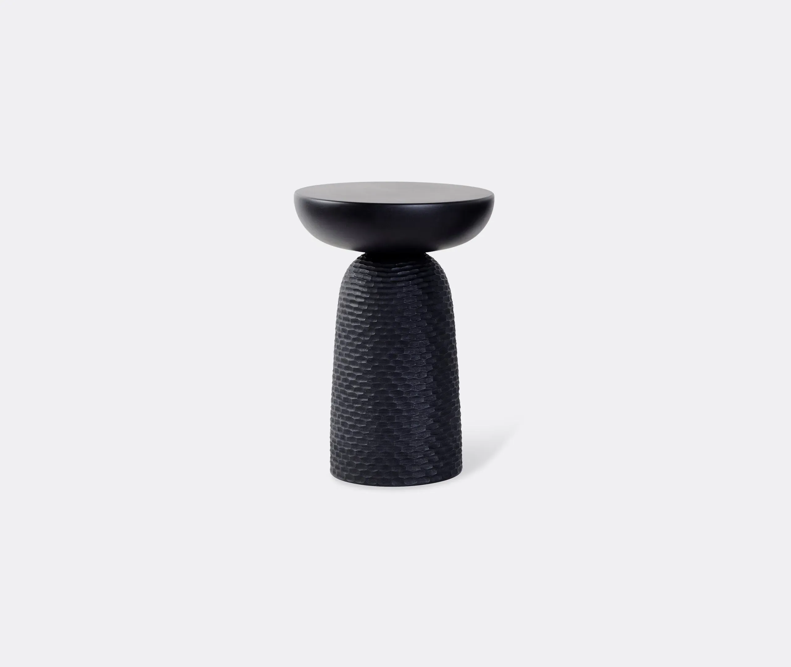 Carved Base Stool - Black Stain, Maple image