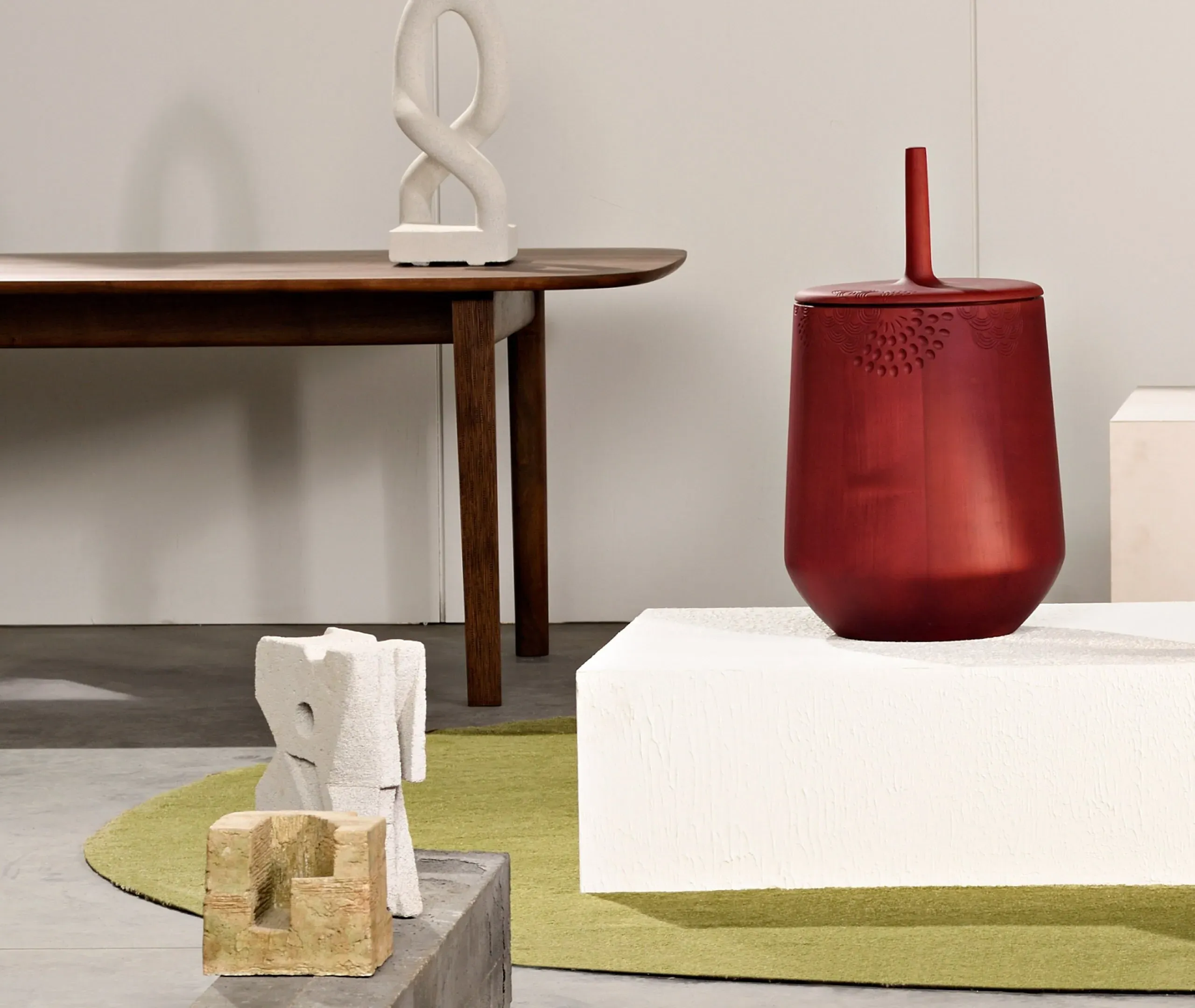 Hide & Seek Large Container Coffee Table - Burgundy, Maple