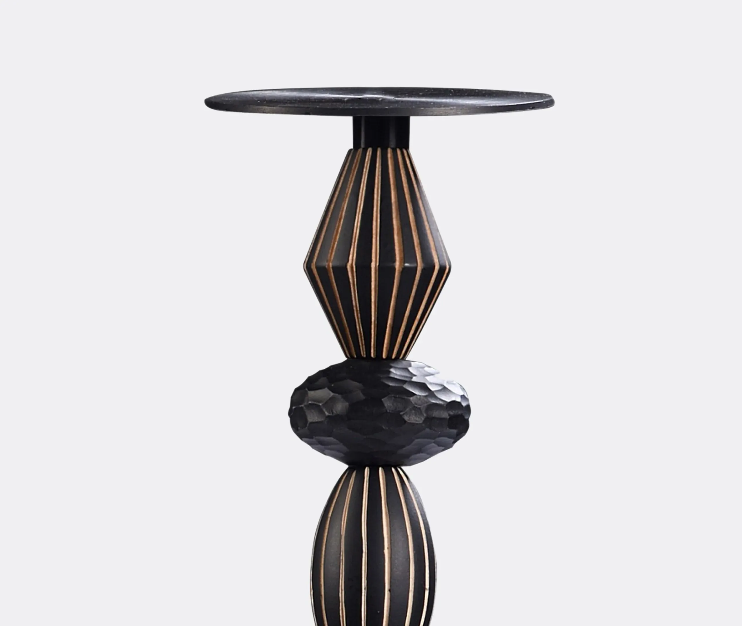Large Candleholder Set - Black, Maple Wood