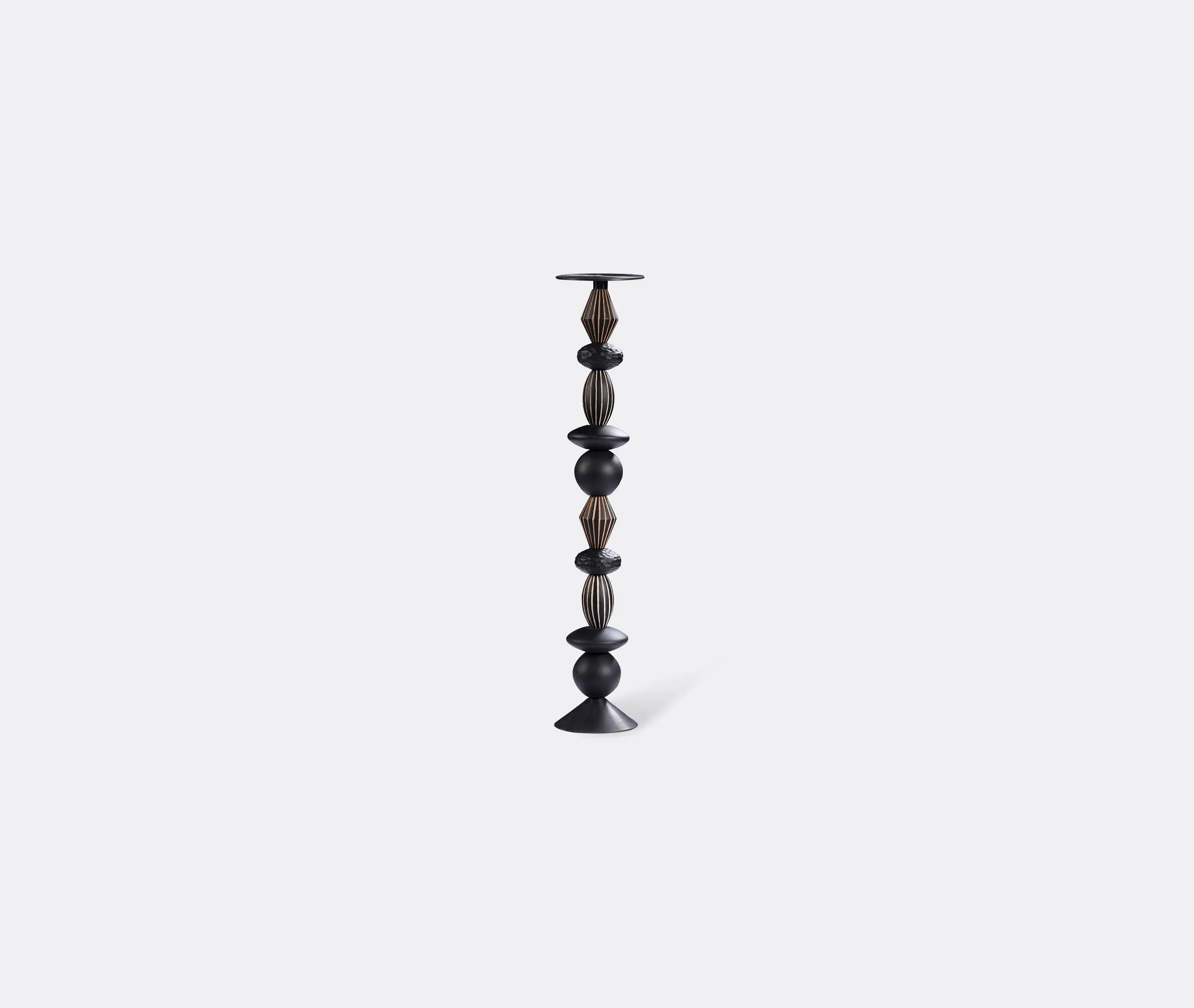 Large Candleholder Set - Black, Maple Wood