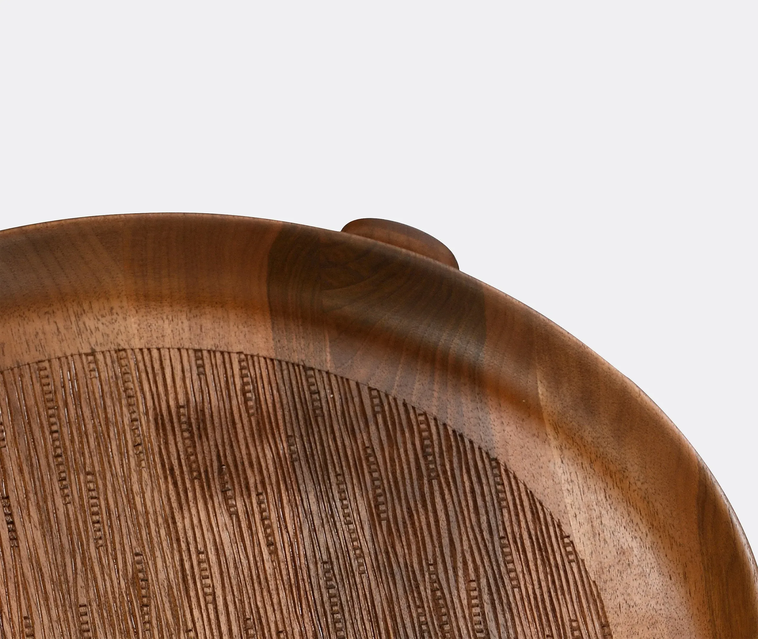 Large Serving Tray with Carved Feet - Walnut