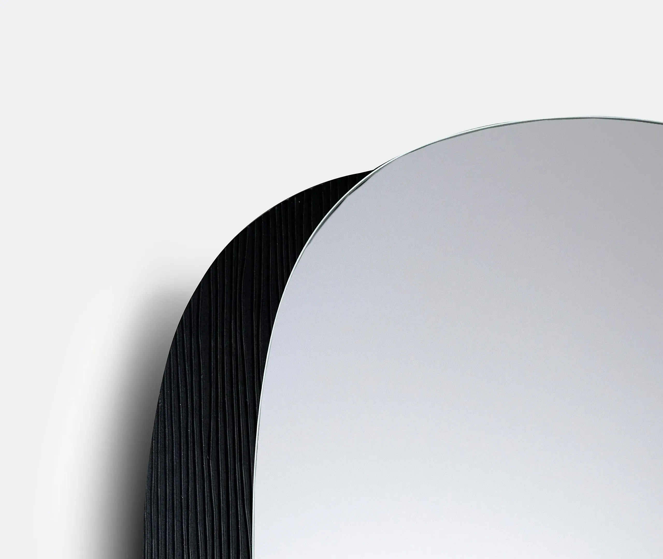 Large Wall Mirror Eclipse Design - Black, Maple