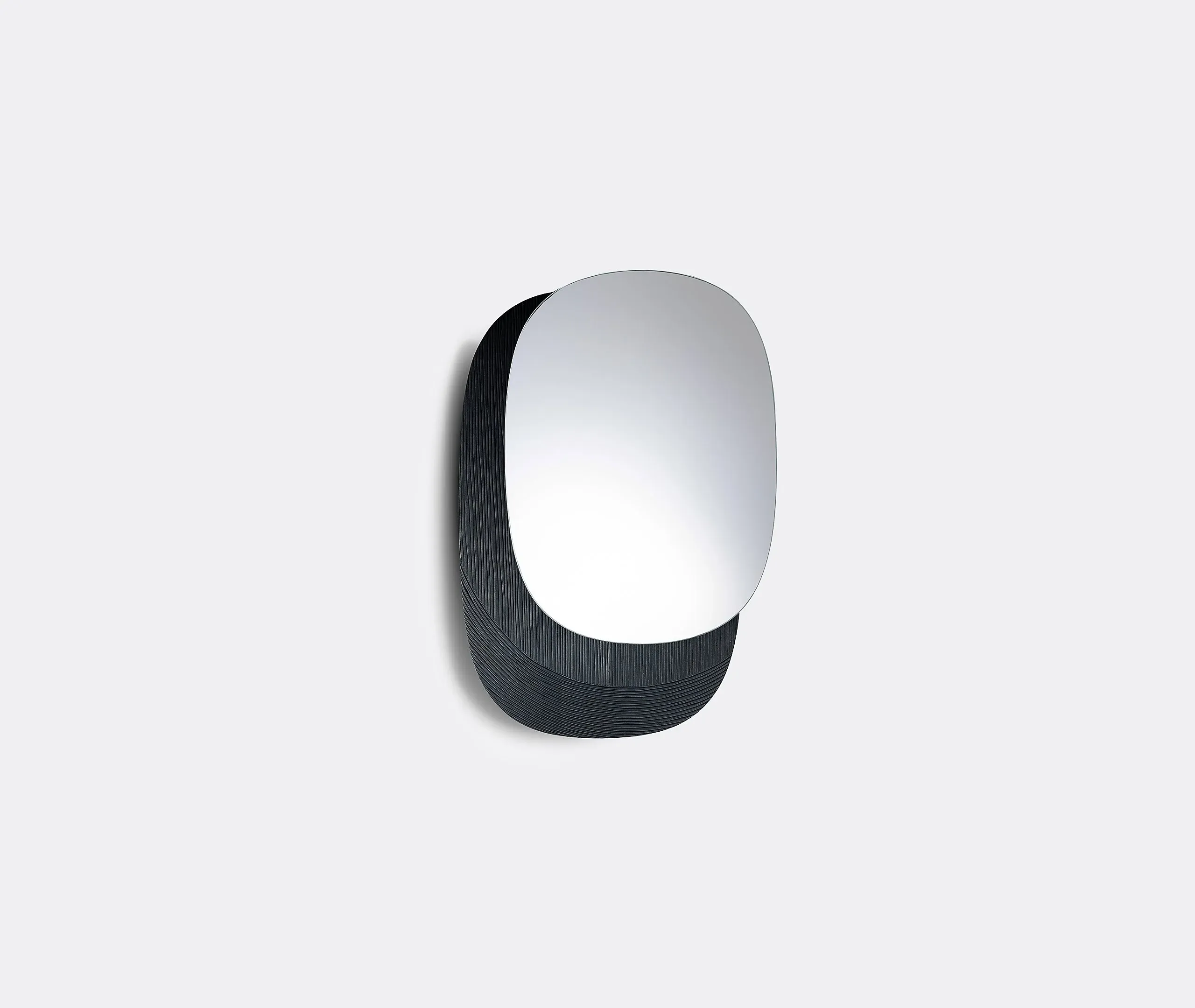 Large Wall Mirror Eclipse Design - Black, Maple