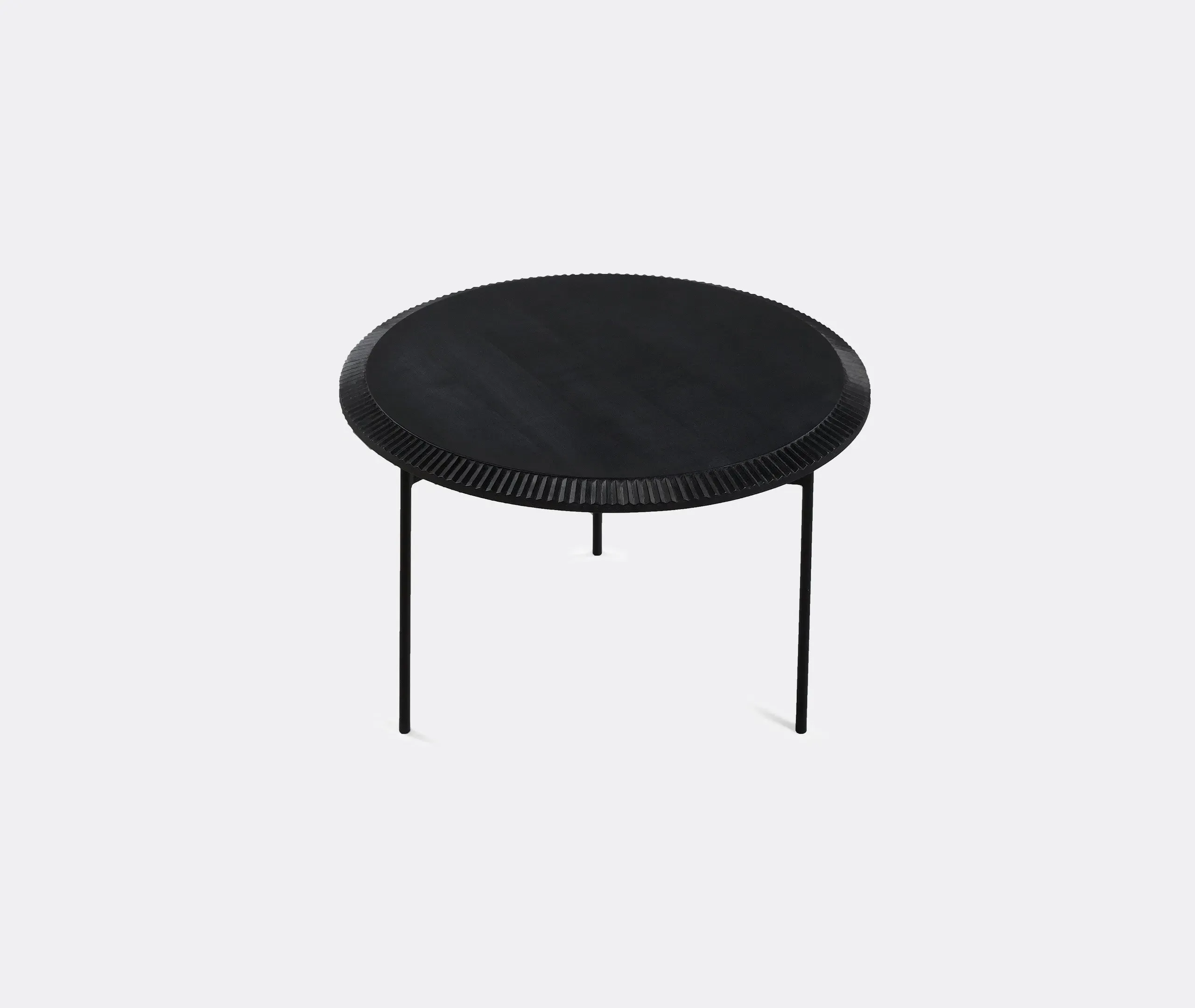 Medium Coffee Table with Carved Edges - Black, Maple image
