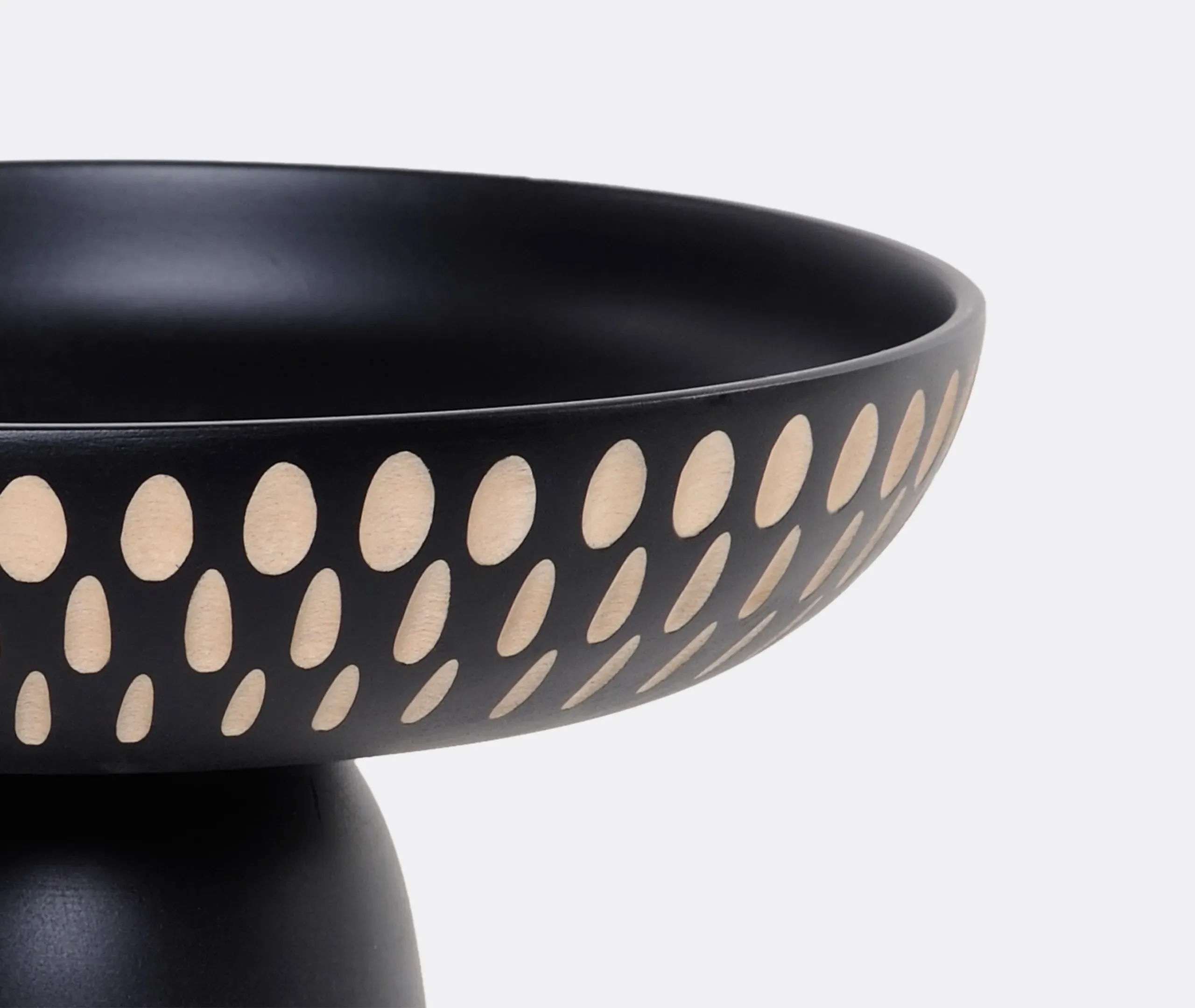 Nera Large Bowl - White, Black Stain Maple