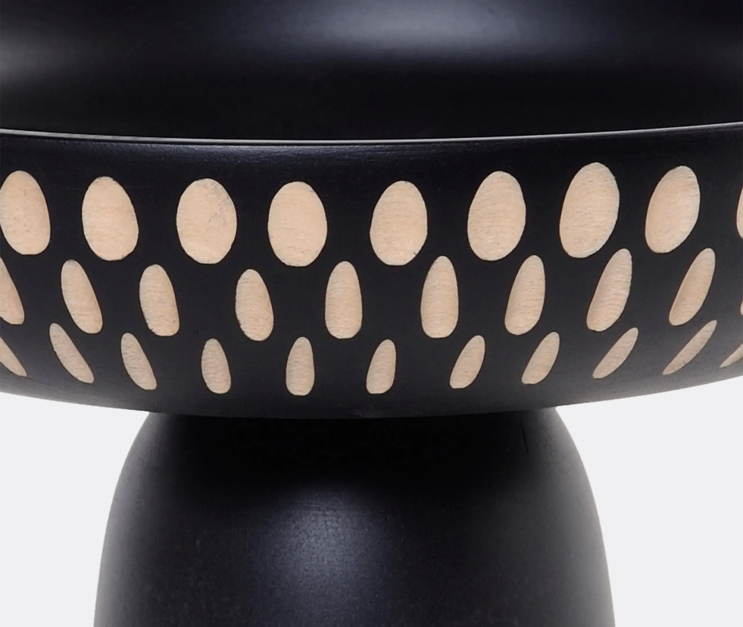 Nera Large Bowl - White, Black Stain Maple