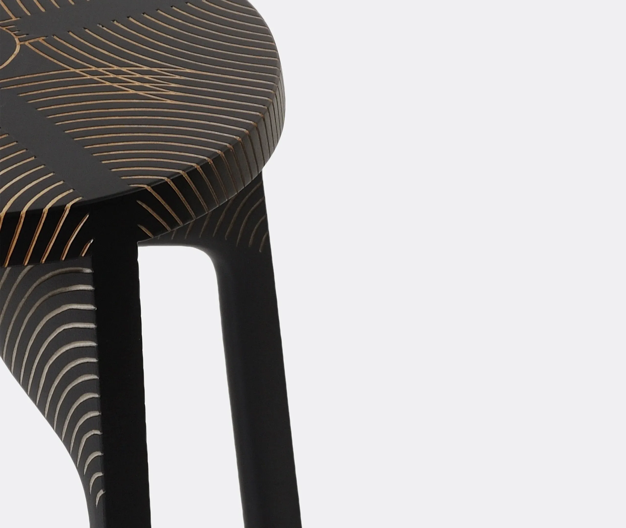 Peacock Stool Stackable Design - Black, Maple Wood