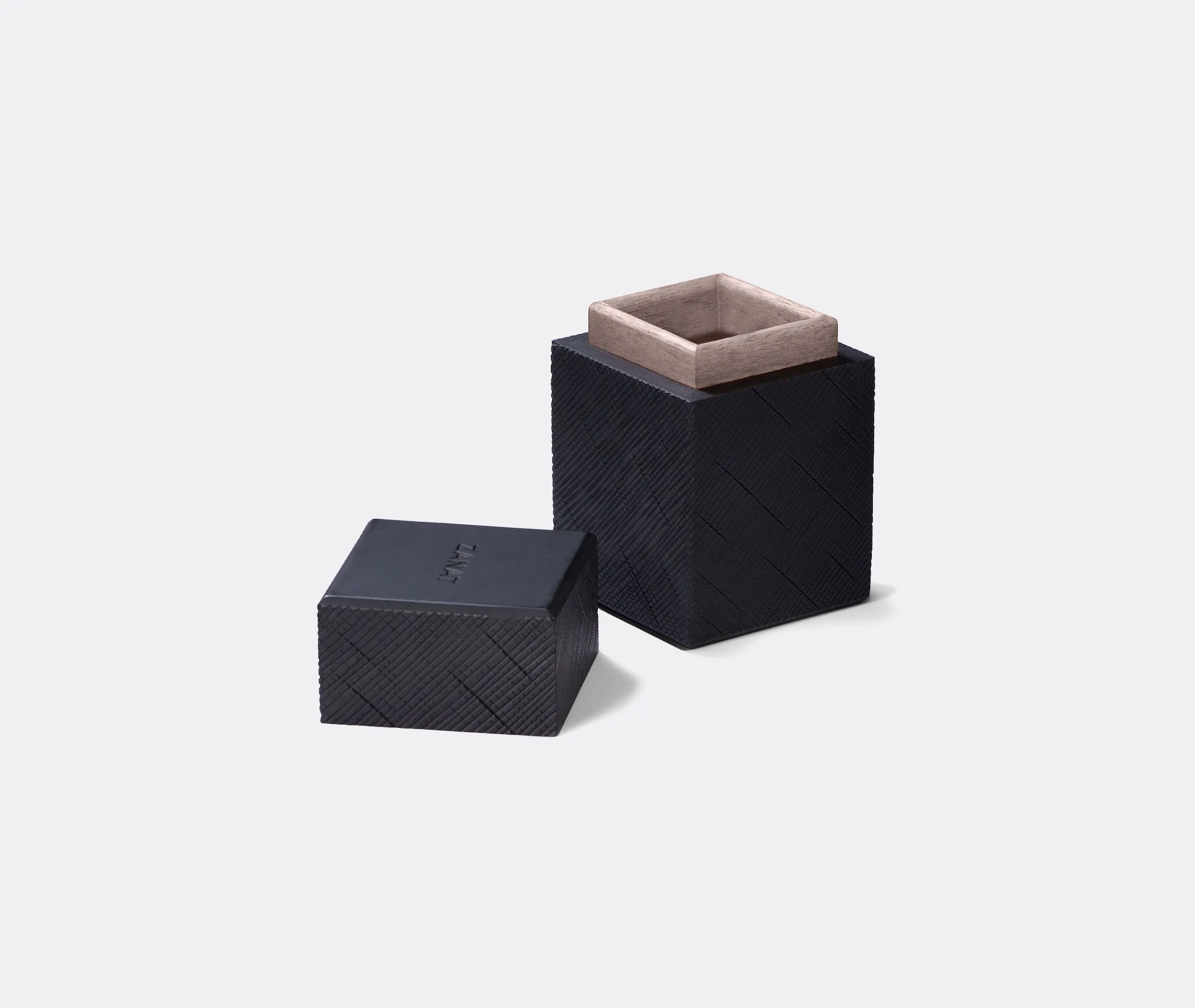Pen Box with Hand-Carved Sides - Black, Maple image