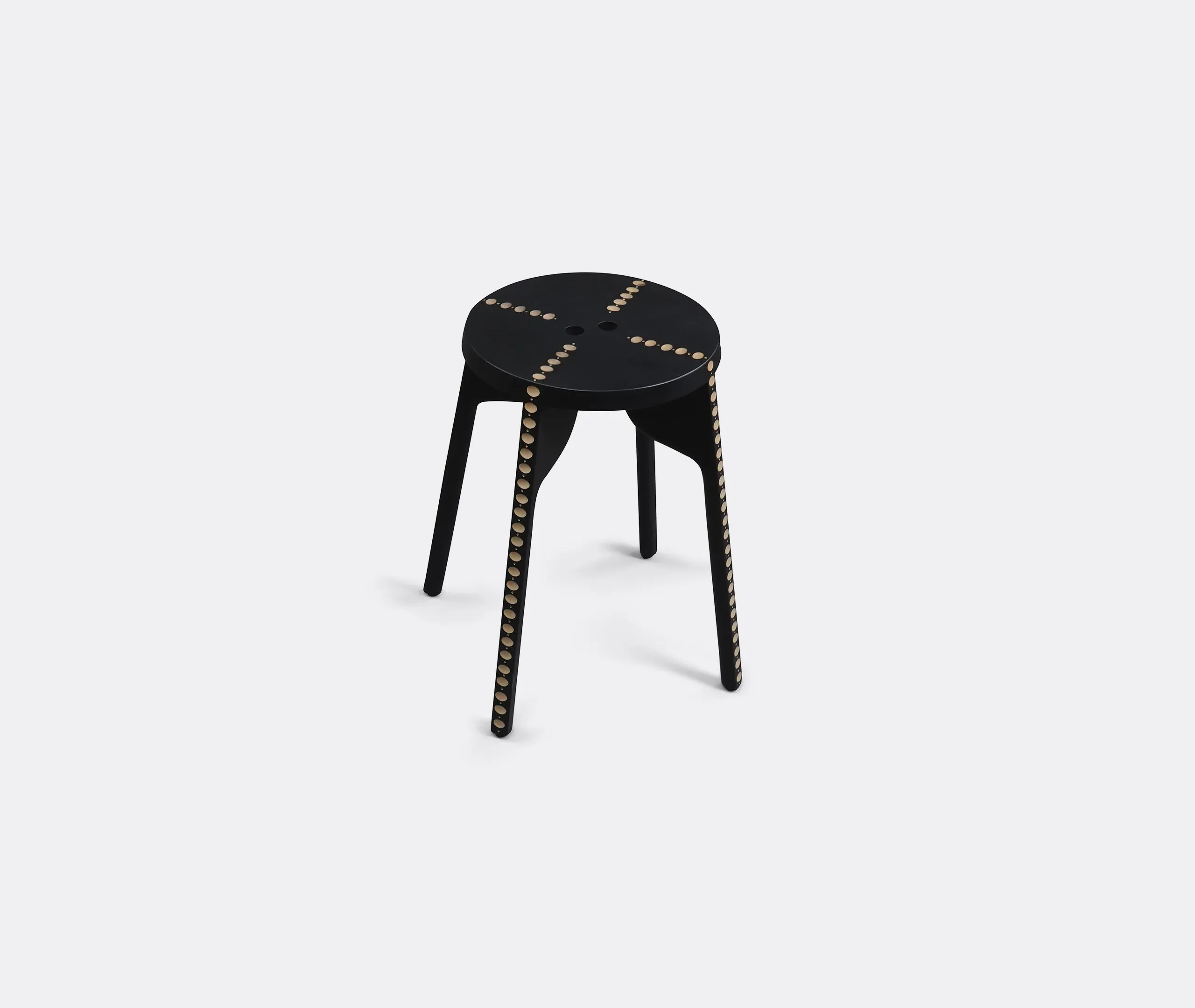 Perla Stool with Handle Hole - Black, Maple Wood image