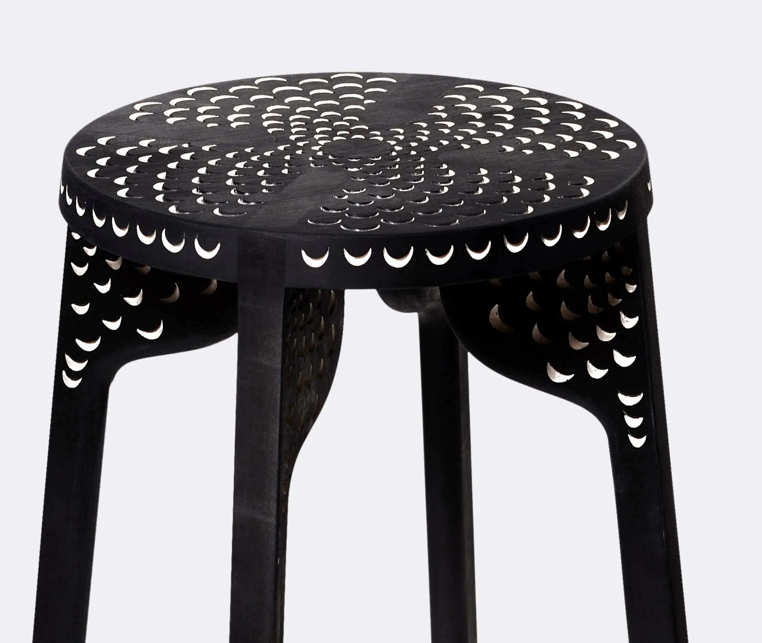 Pheasant Stool Stackable Design - Black, Maple Wood