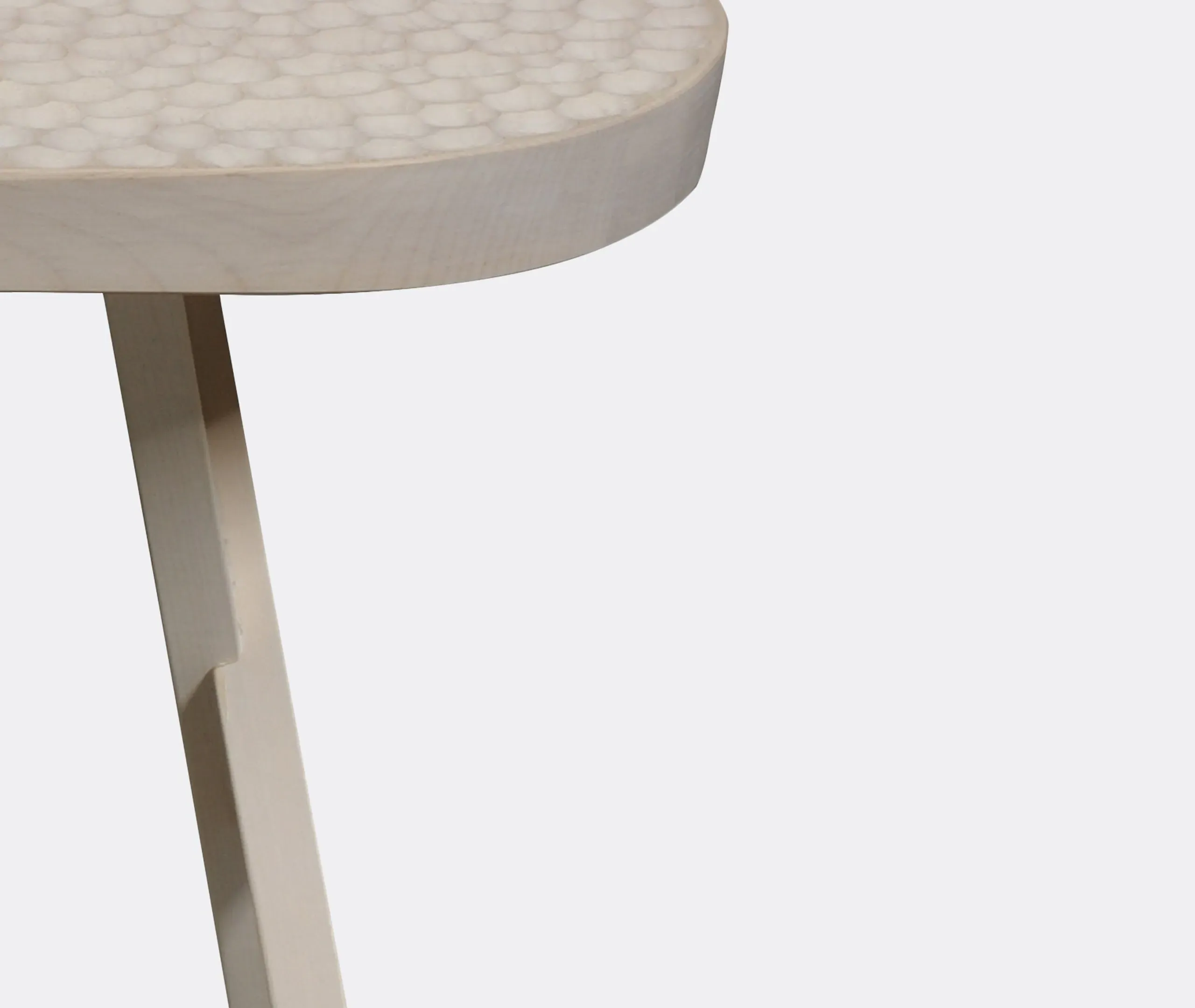 Pill Stool with Hand Carvings - Maple Wood