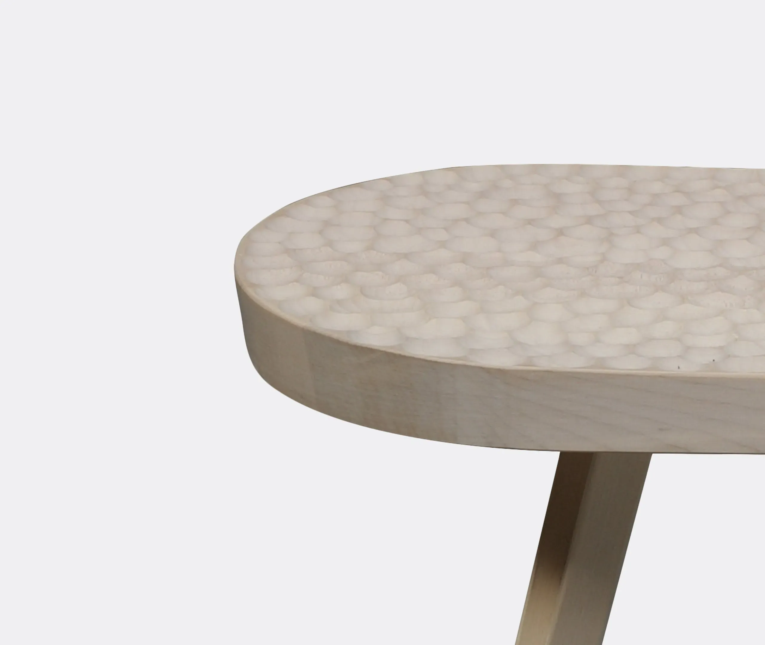 Pill Stool with Hand Carvings - Maple Wood