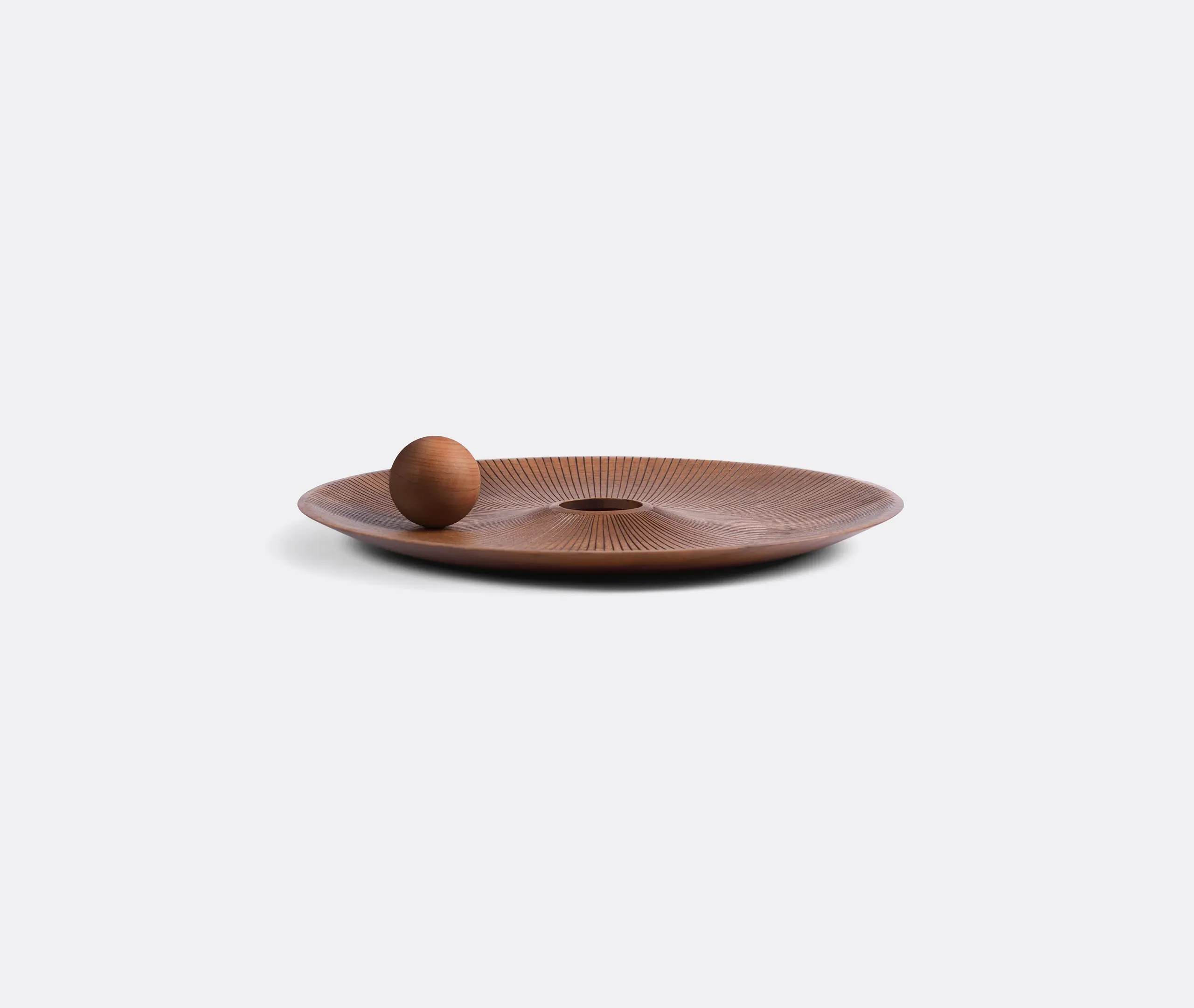Saturn Decorative Bowl with Ball - Brown, Walnut product