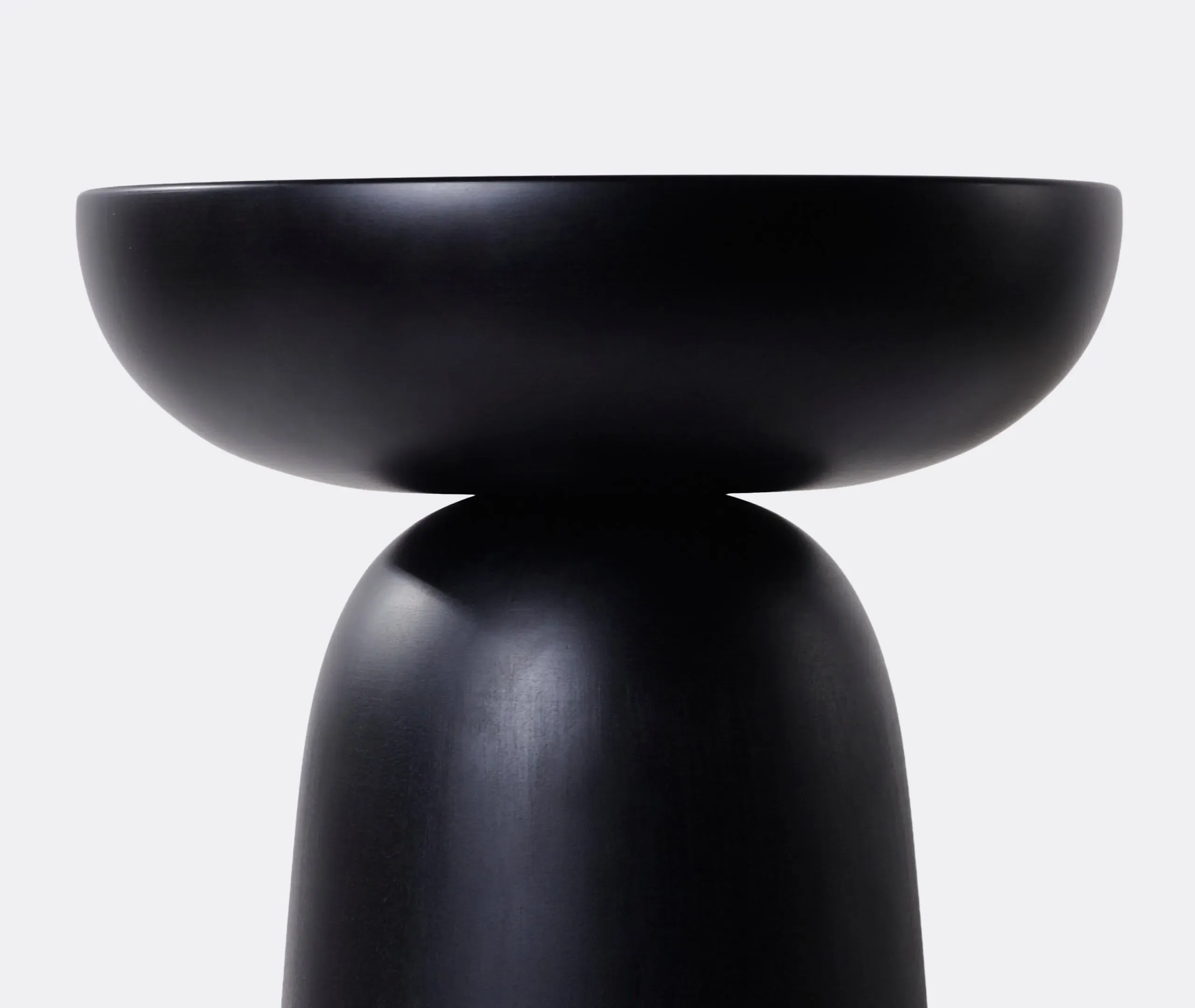 Sculptural Stool with Carved Pattern - Black, Maple