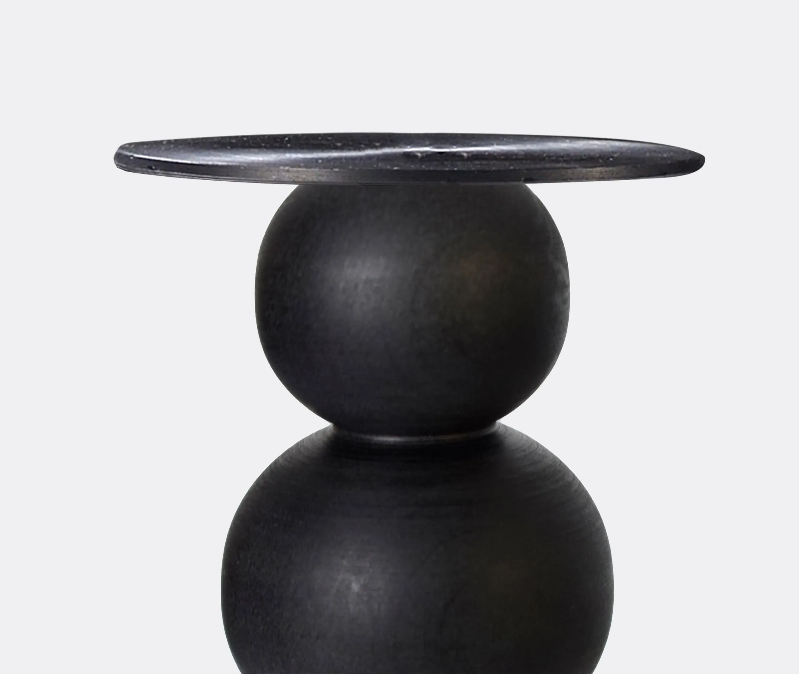 Small Candle Holder - Black, Maple Wood
