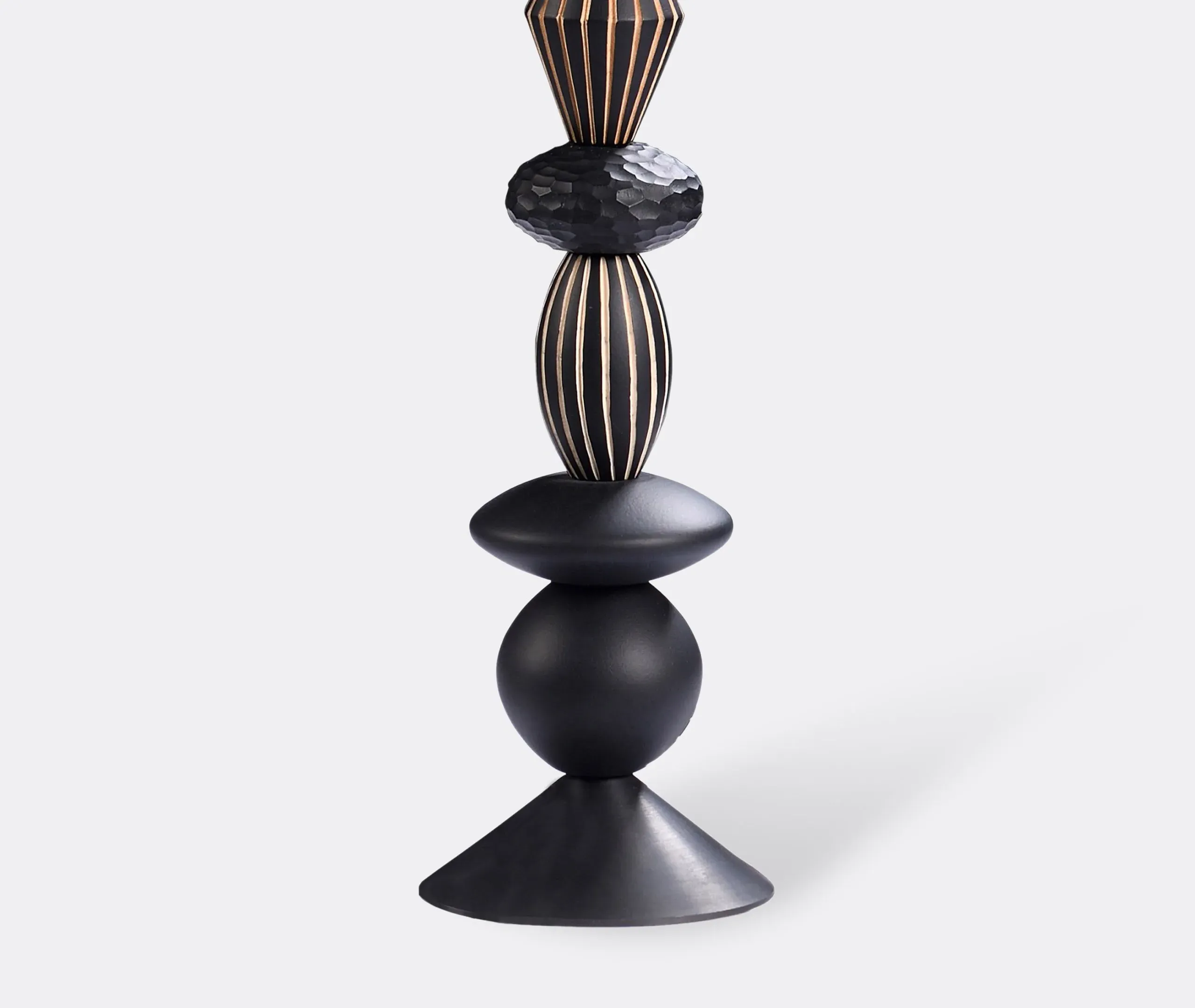 Small Candleholder Set - Black, Maple Wood