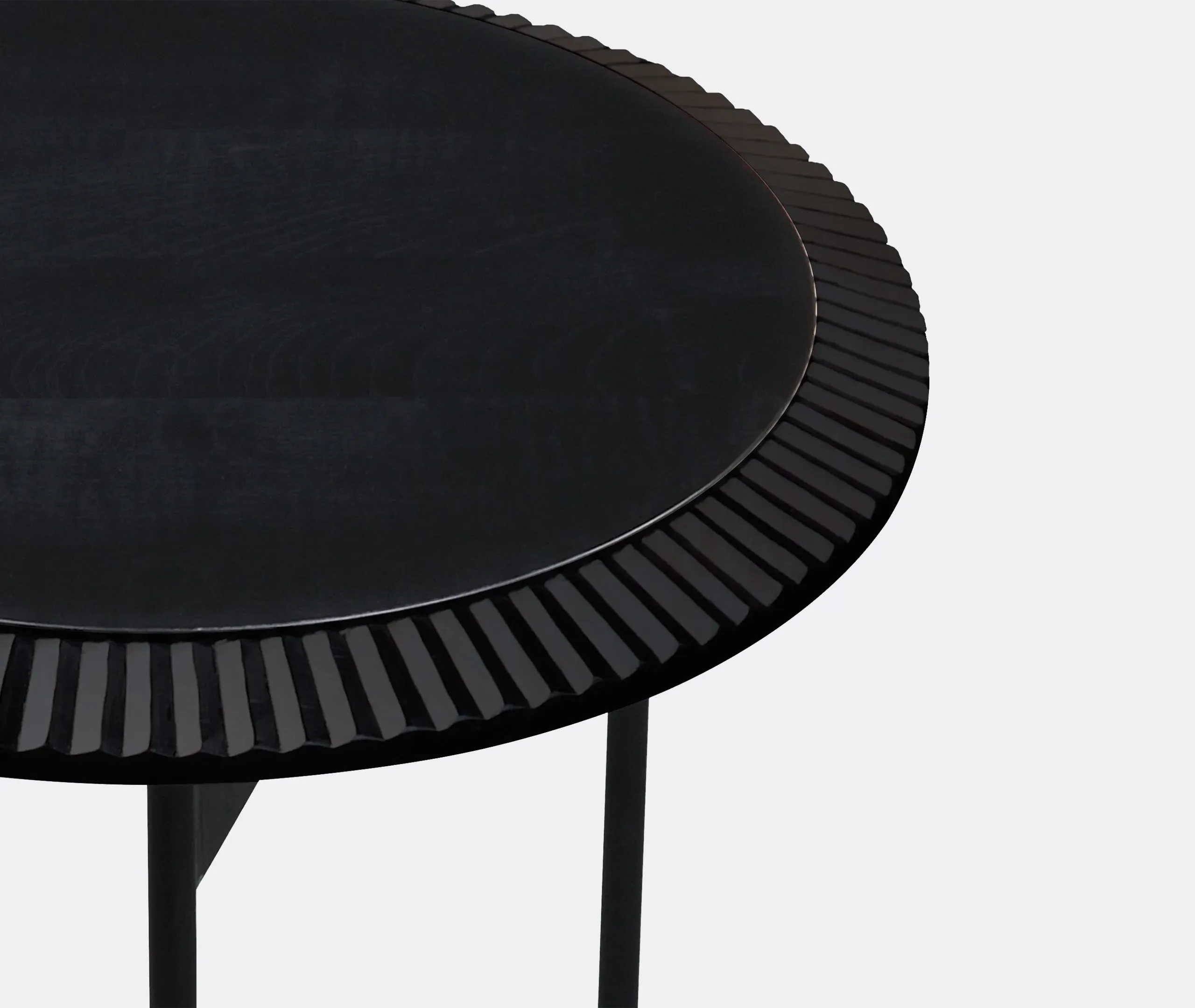 Small Side Table with Carved Edges - Black, Maple