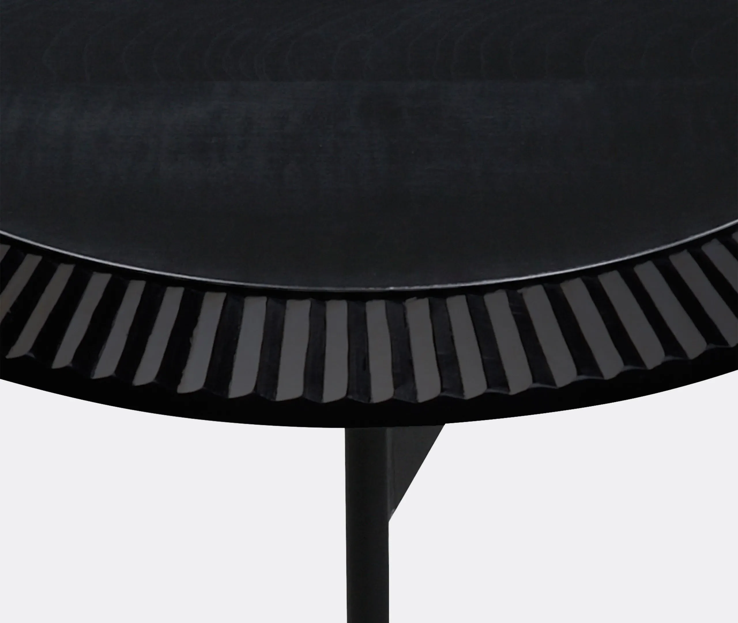 Small Side Table with Carved Edges - Black, Maple