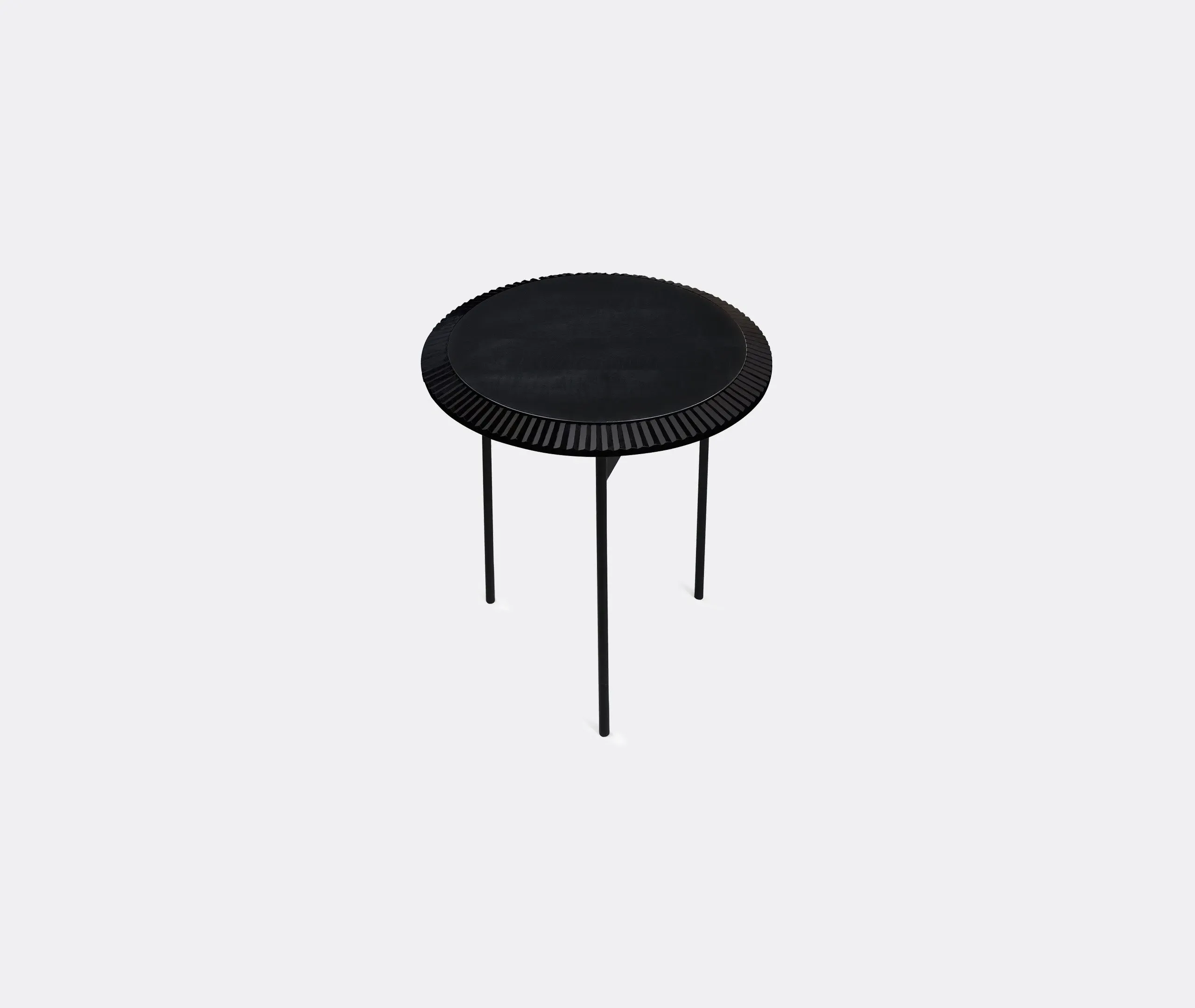 Small Side Table with Carved Edges - Black, Maple image