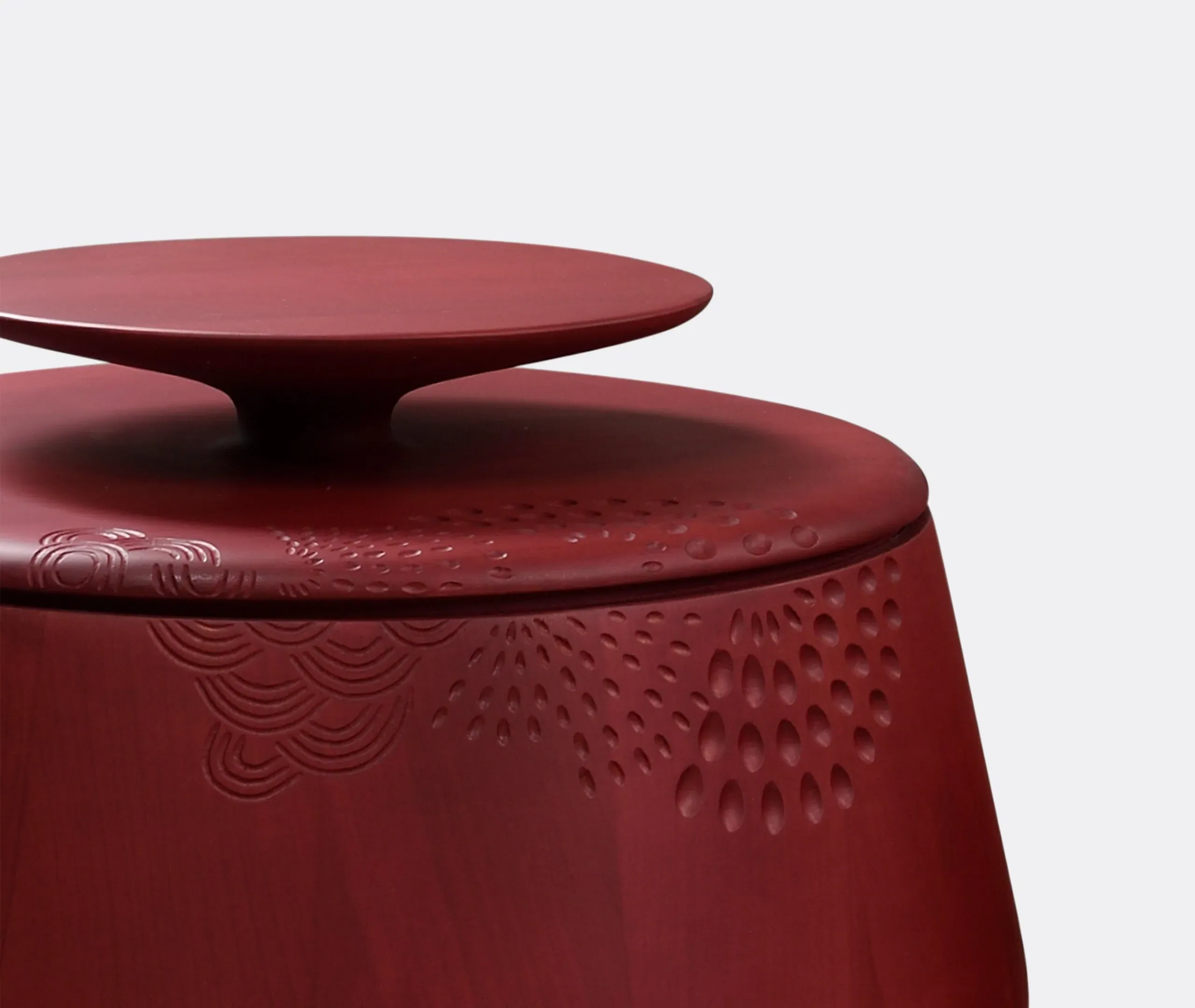 Small Storage Coffee Table - Burgundy, Maple Wood
