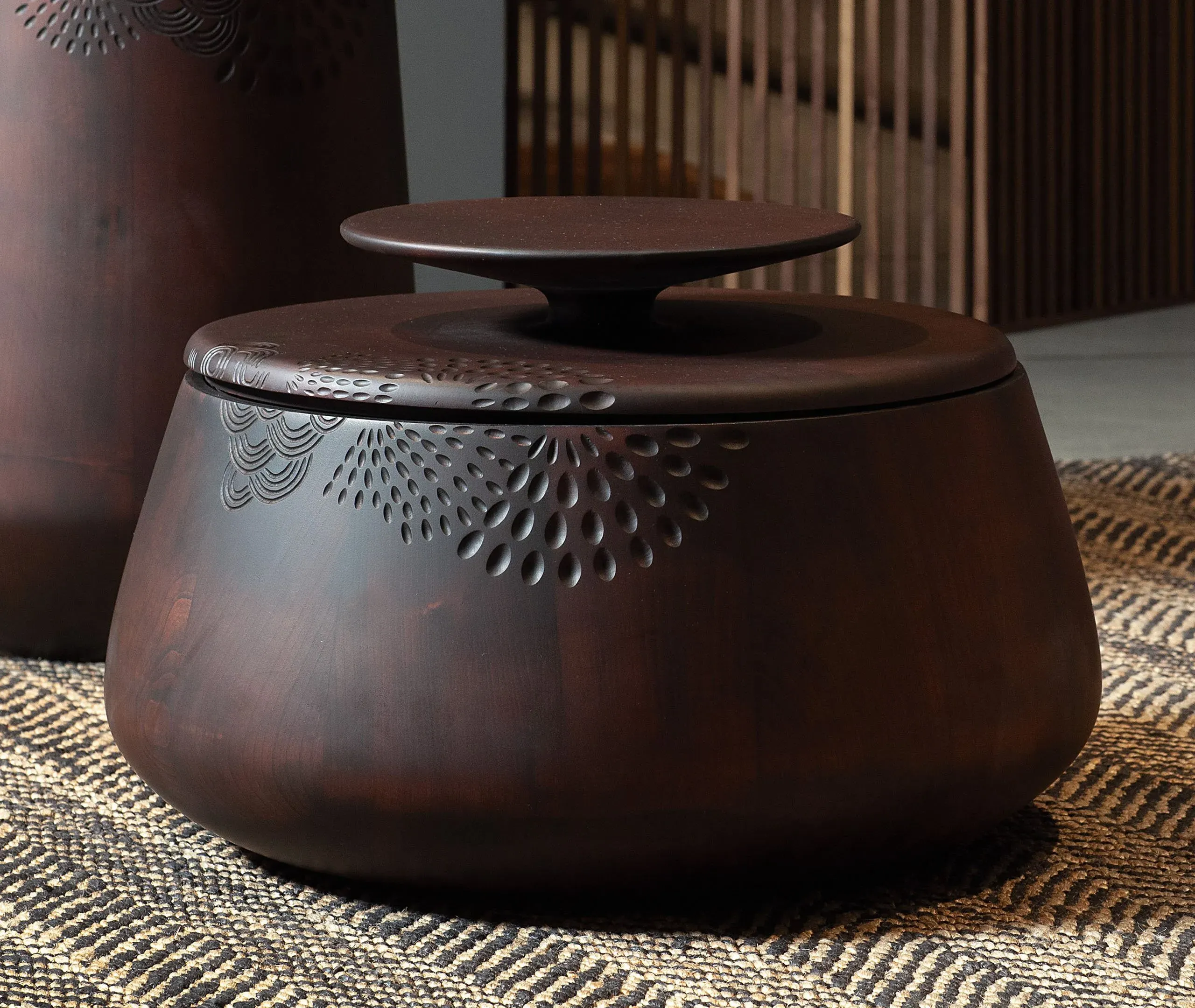 Small Storage Coffee Table - Wenge, Maple Wood