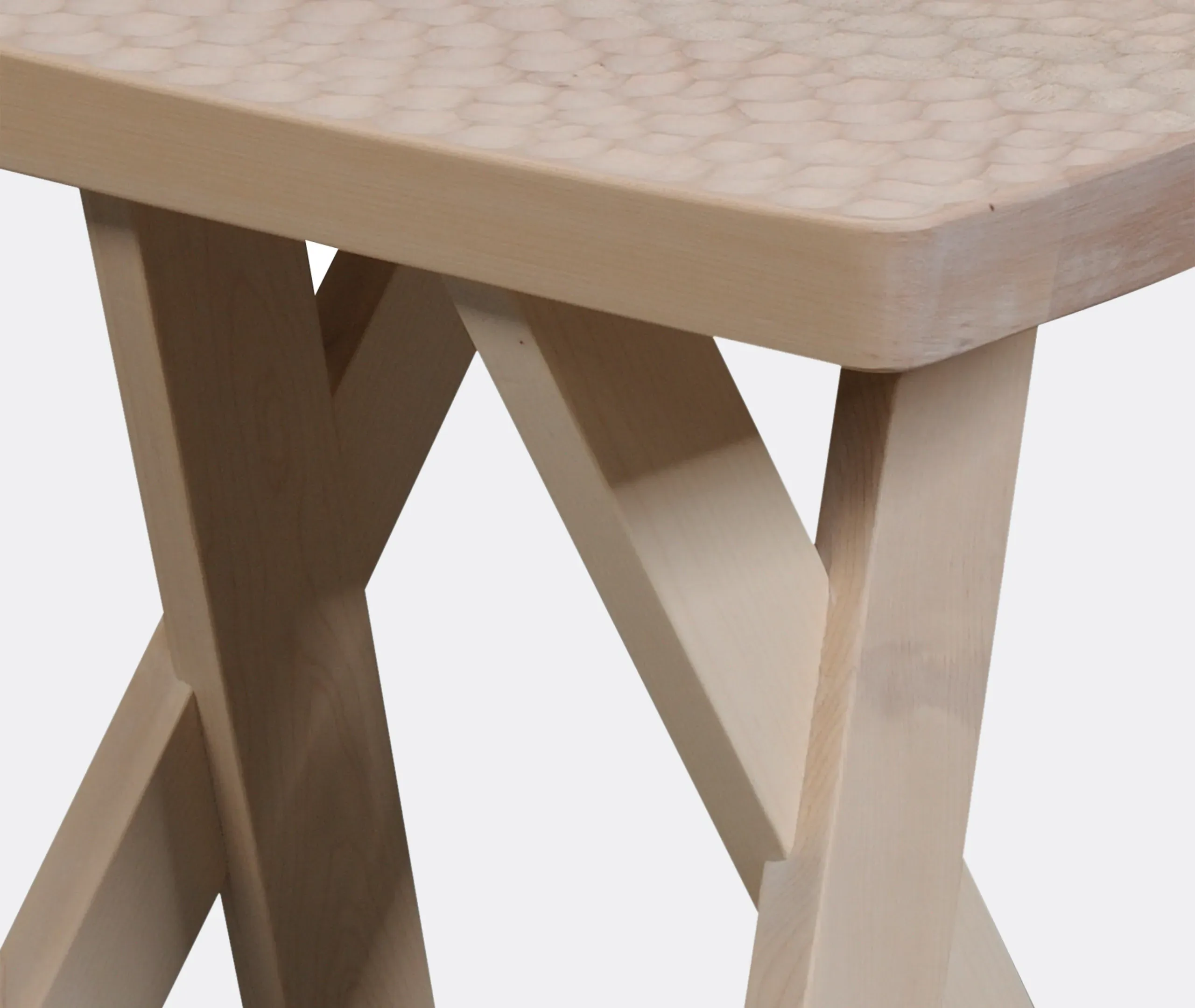 Touch Half Moon Stool - Beige, Maple
