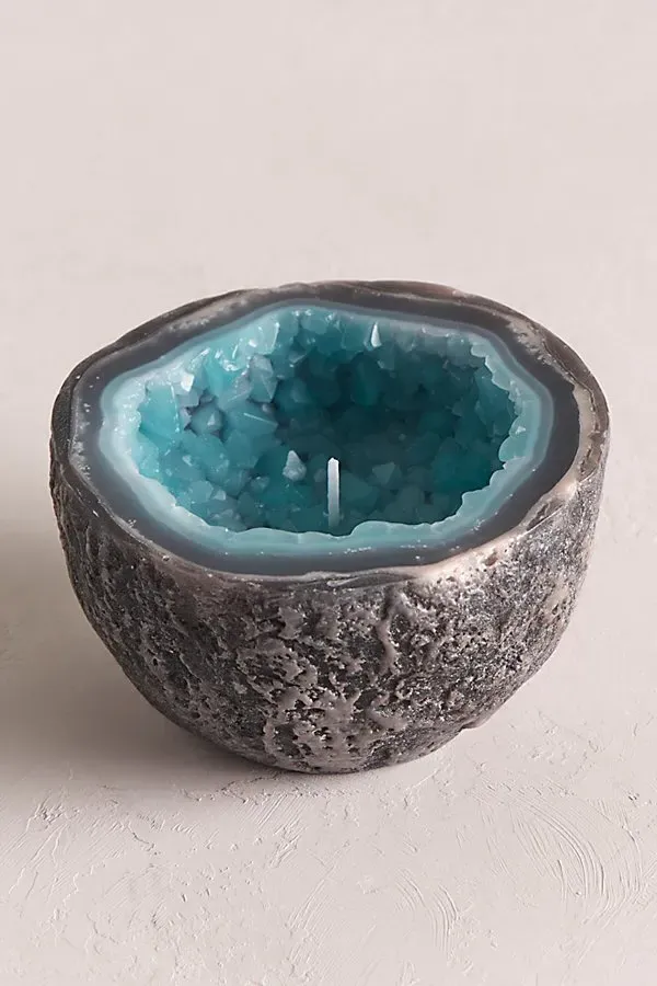 Crystal Geode Candle - Aquamarine, Wax product