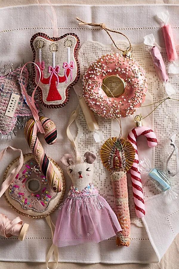 Donut Ornament with Sprinkle Detail - Strawberry Frosted product