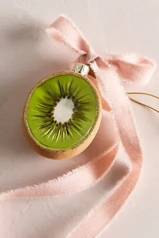 Kiwi Holiday Tree Ornament with Sparkle Detail alternate view