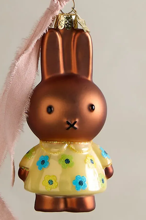 Miffy In Florals Christmas Tree Ornament - Brown/Floral by Free People, image 2