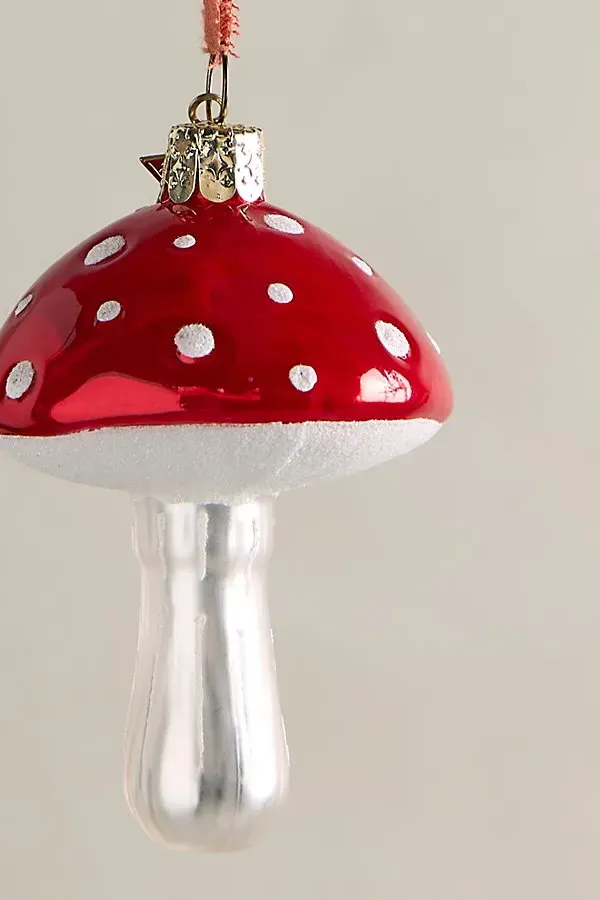 Mushroom Christmas Tree Ornament - Red and White by Free People, image 2