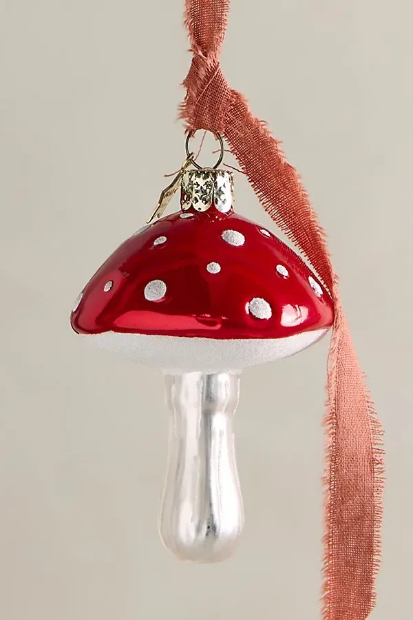 Mushroom Christmas Tree Ornament - Red and White by Free People