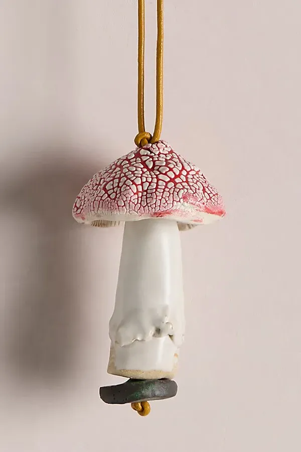 Mushroom Ornament with Leather Strap alternate view