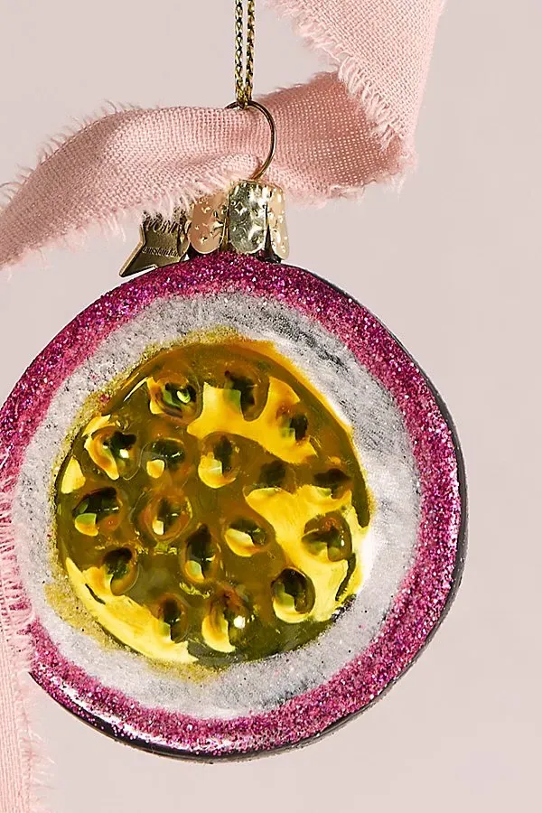 Passion Fruit Holiday Ornament - Sparkle Detail alternate view