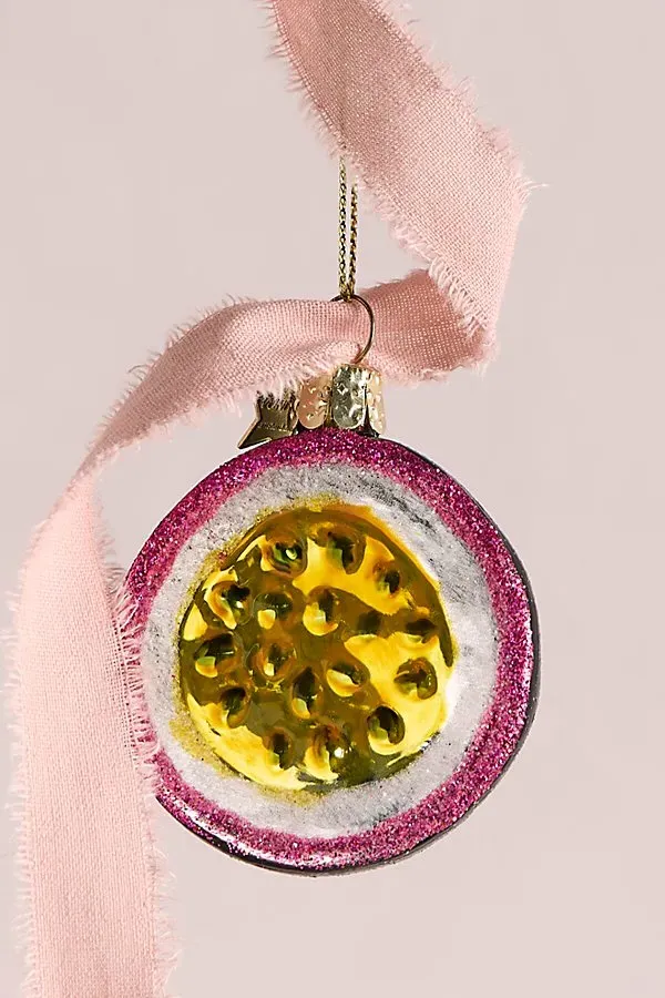 Passion Fruit Holiday Ornament - Sparkle Detail product