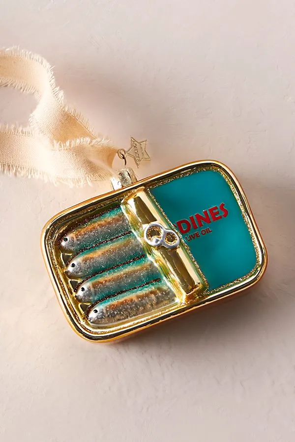Sardine Tin Christmas Tree Ornament - Blue product