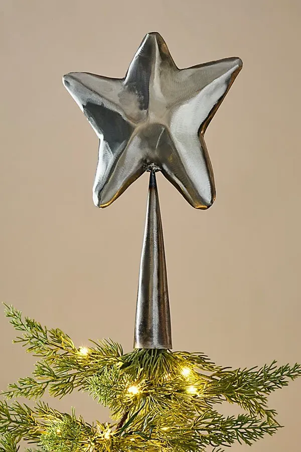 Star Metal Tree Topper - Pewter product