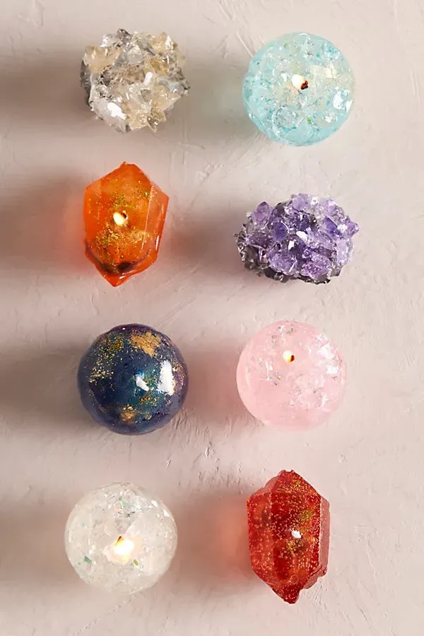 Mini Crystal Candle Set - Positive Energy, Gel Wax product