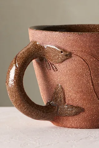 Shrimp Handle Mug - Burnt Sienna, Speckled Ceramic alternate view