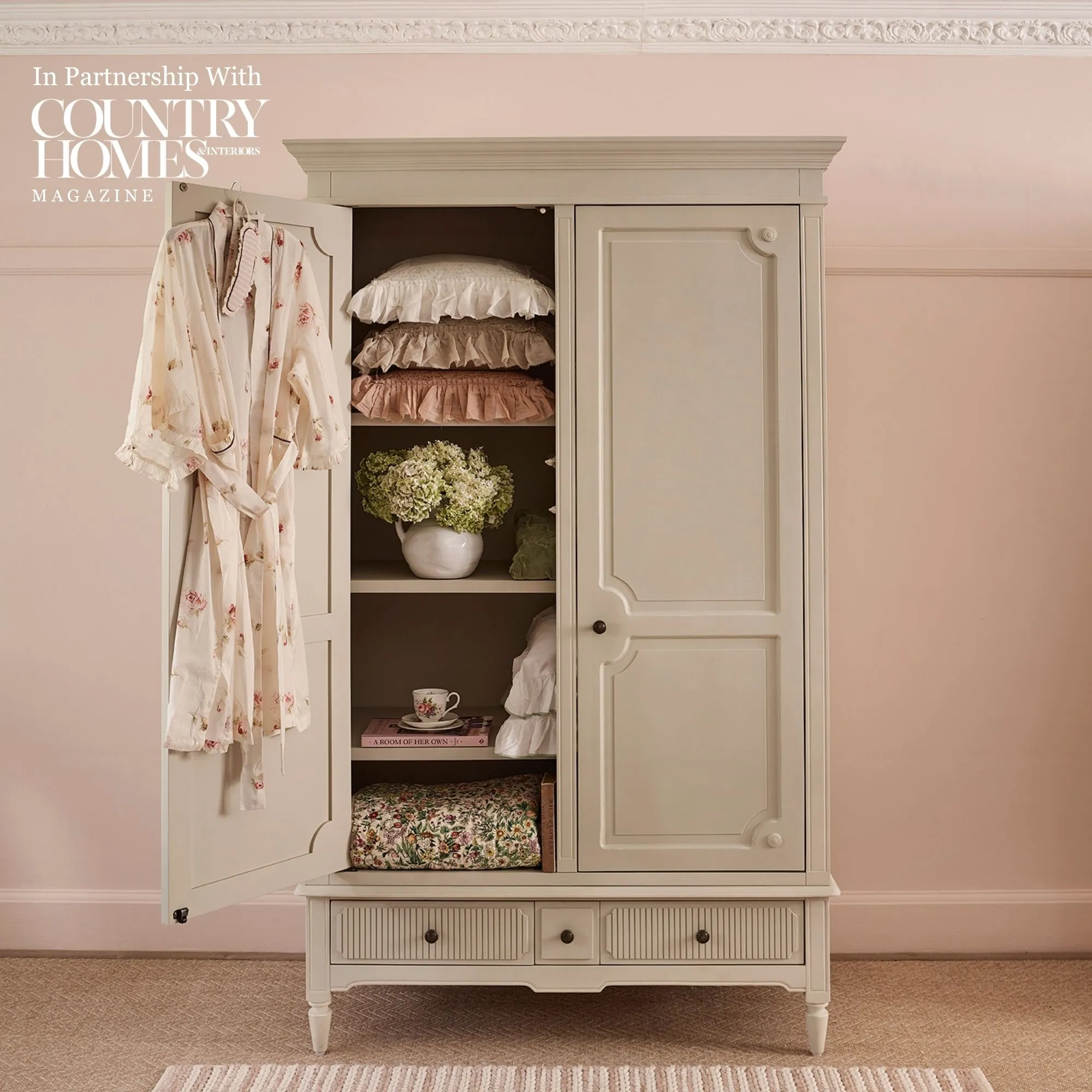 Avenue d'Amour 2-Door Armoire - Oatmeal by French Bedroom