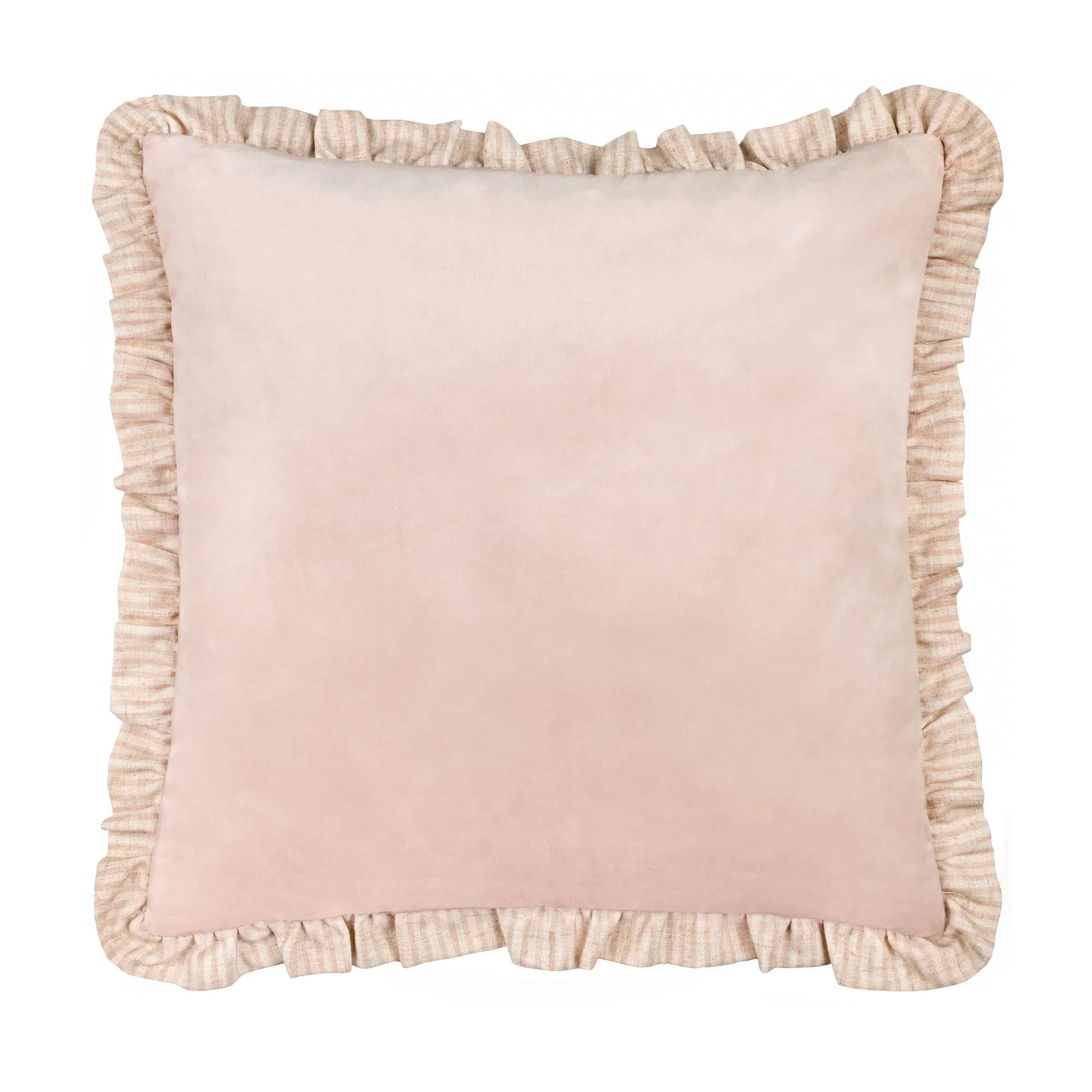 Blush Meadow Ruffle Cushion - Blush Pink, Velvet product