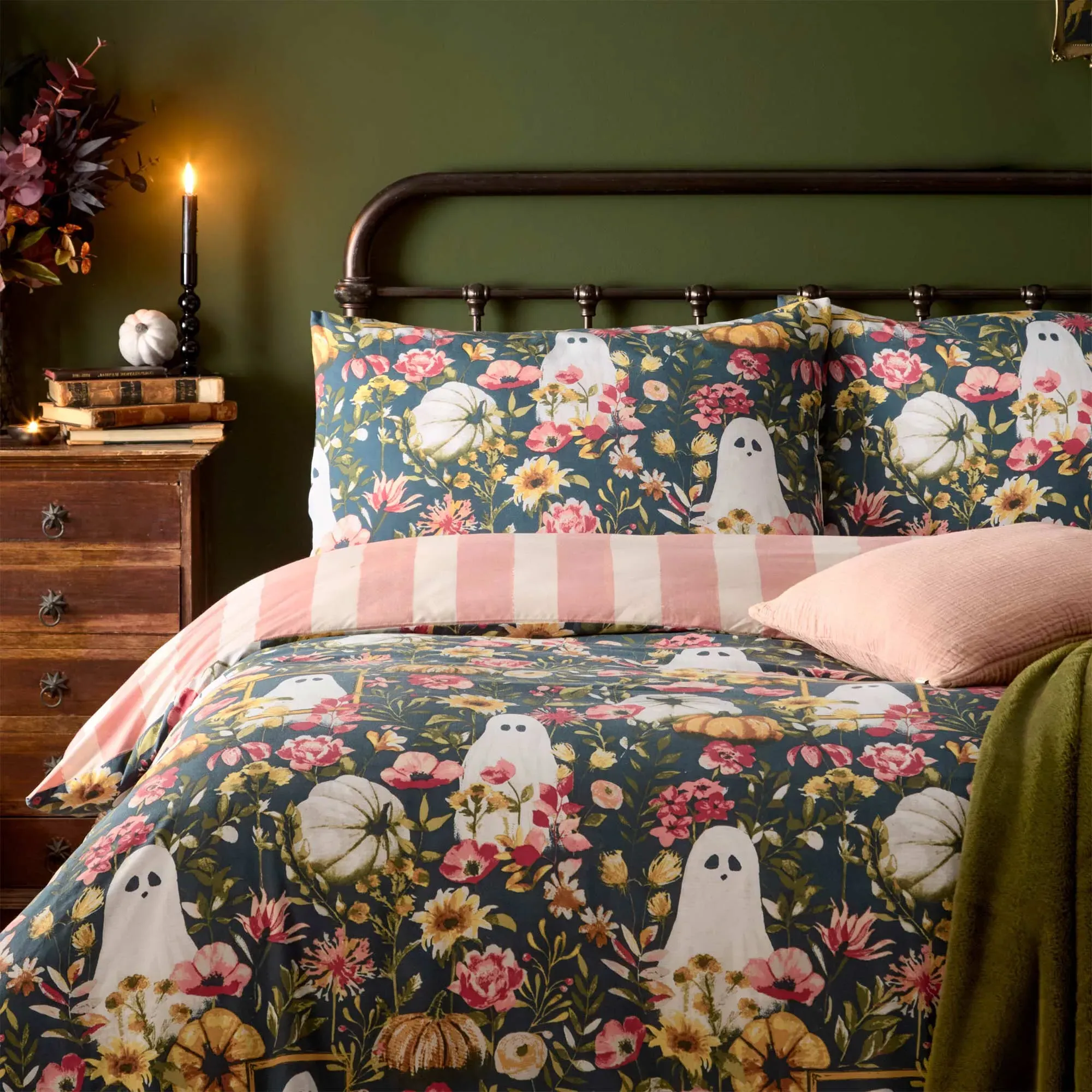 Bootanical Double Bed Linen Set - Pink, Cotton Blend product