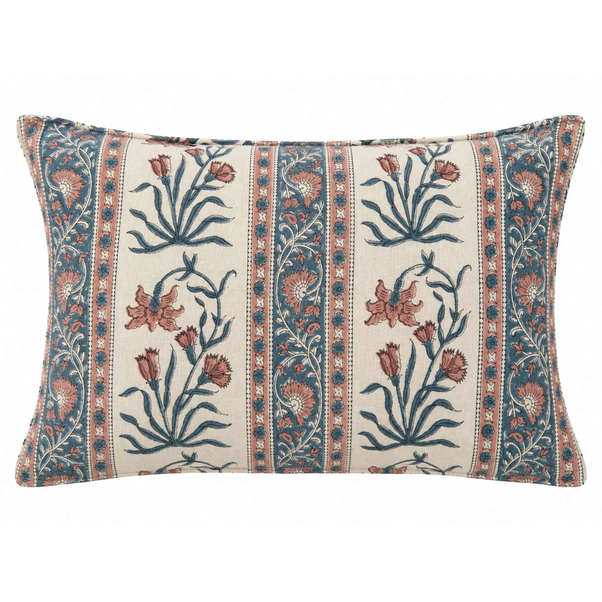 Cottage Garden Handblock Boudoir Cushion - Cotton product