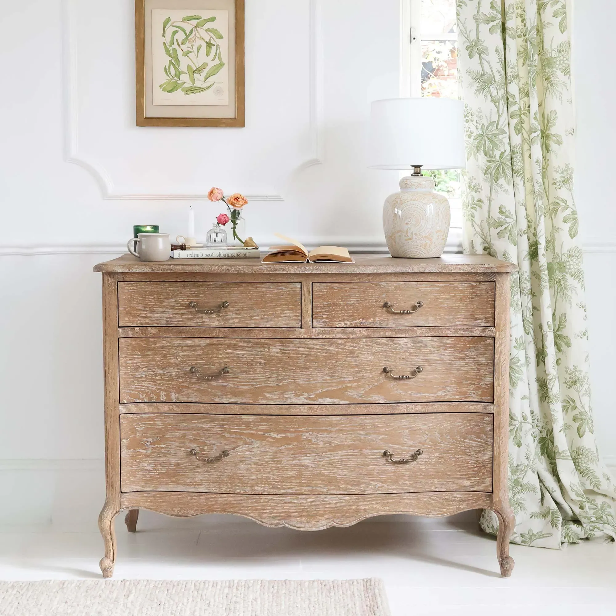French Romance 4-Drawer Chest - Oak by French Bedroom