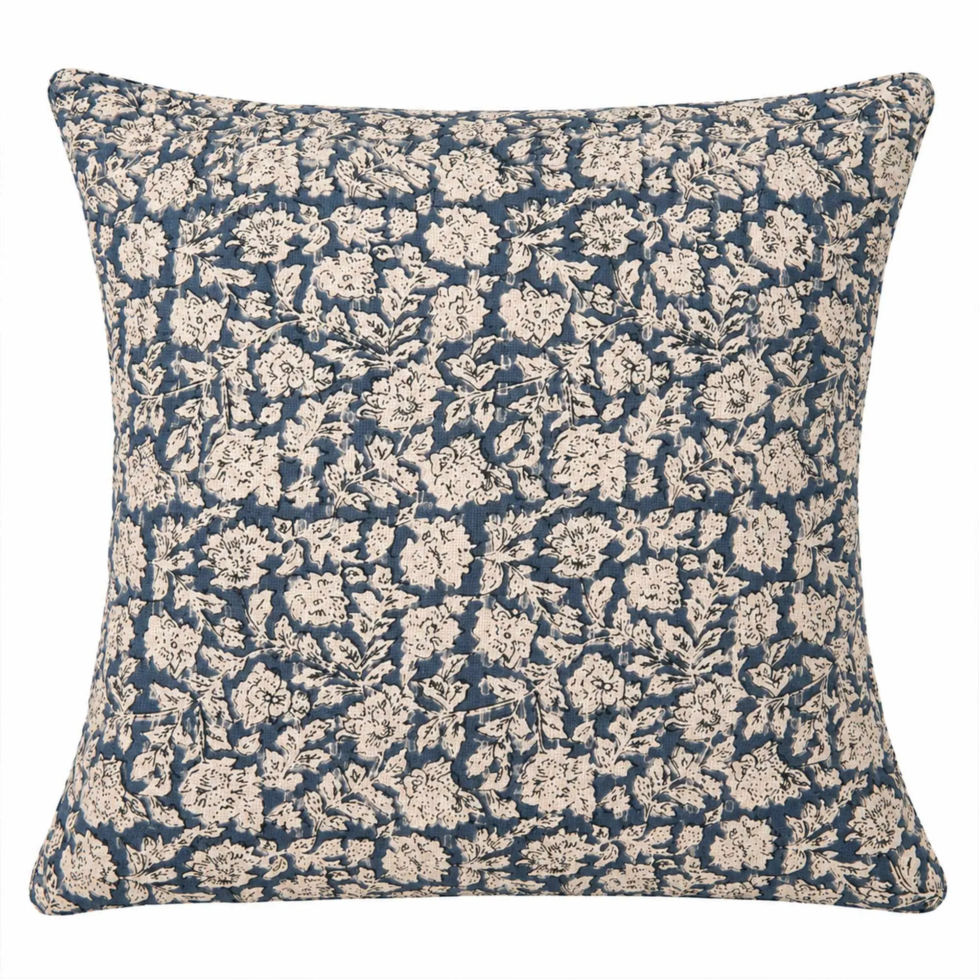 Jaipur Handblocked Cushion - French Blue, Cotton product
