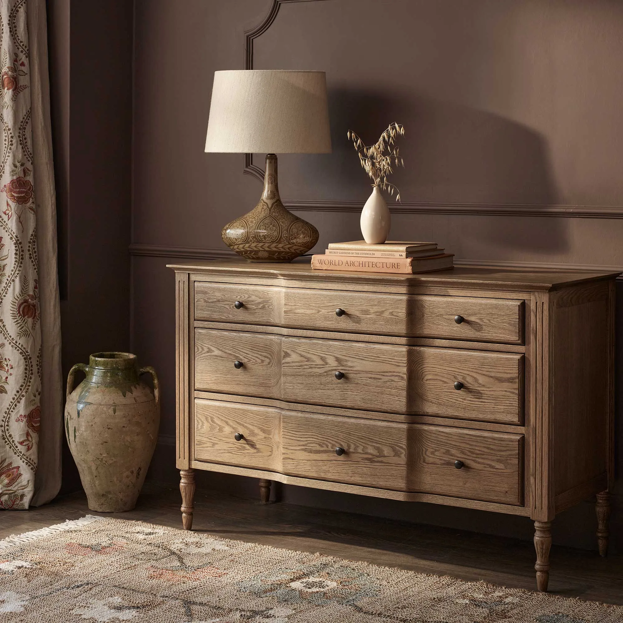 Love Story Sérénité 3-Drawer Chest of Drawers - Oak by French Bedroom