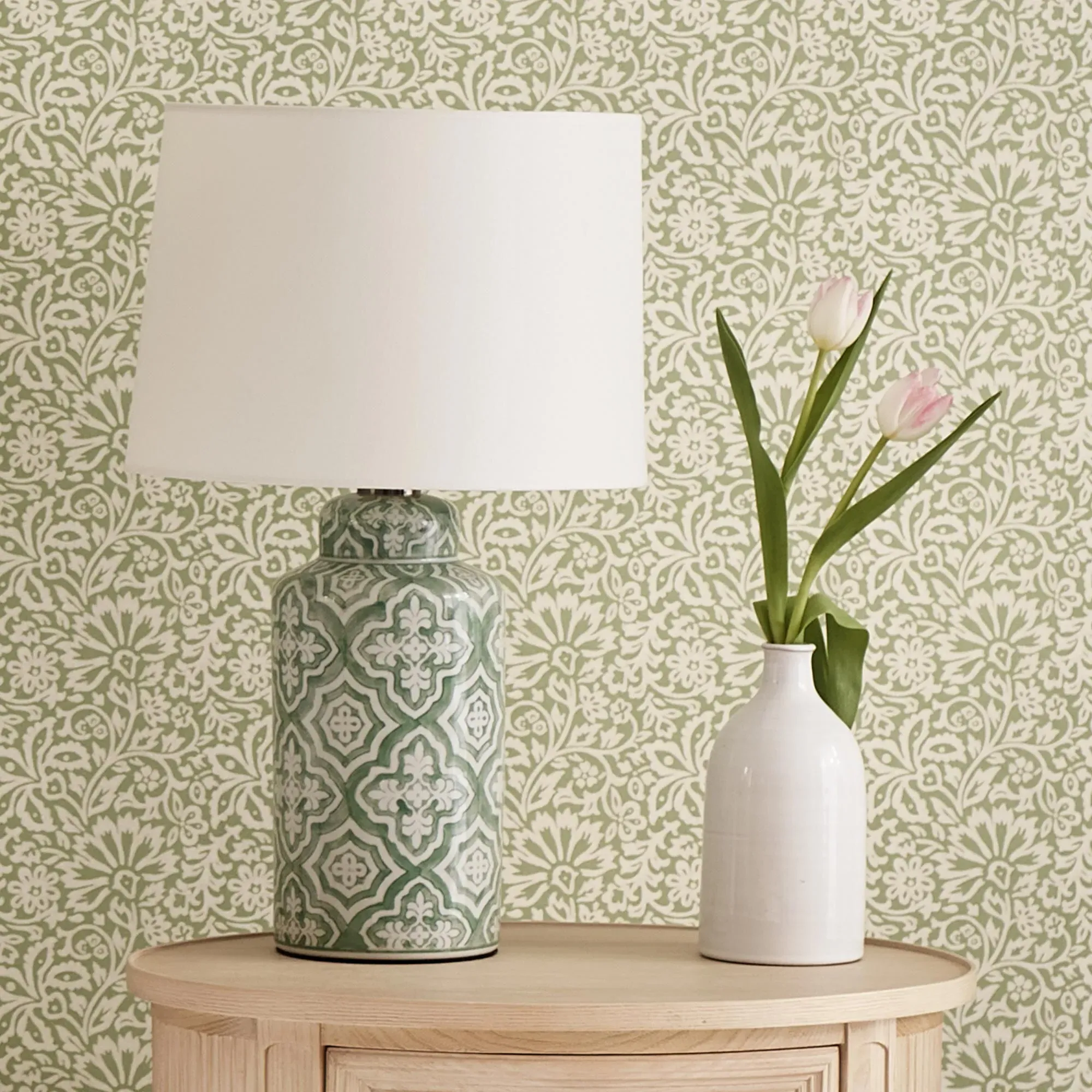 Moorish Verde Ceramic Table Lamp - Green by French Bedroom