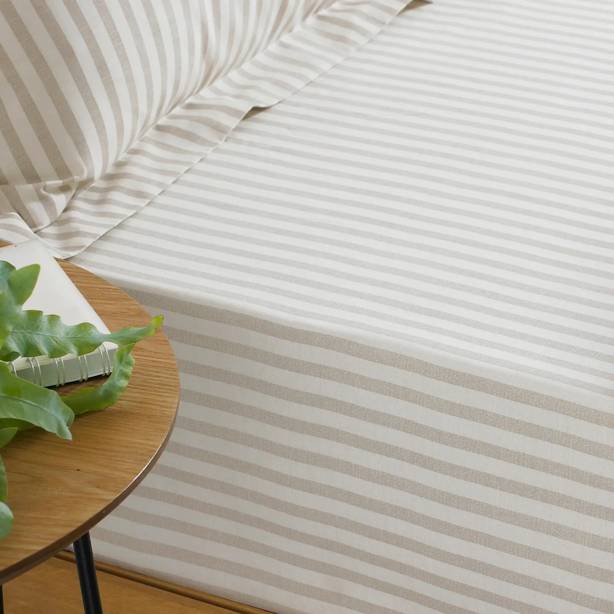 Petit Breton Stripe Single Fitted Sheet - Sand, Cotton product