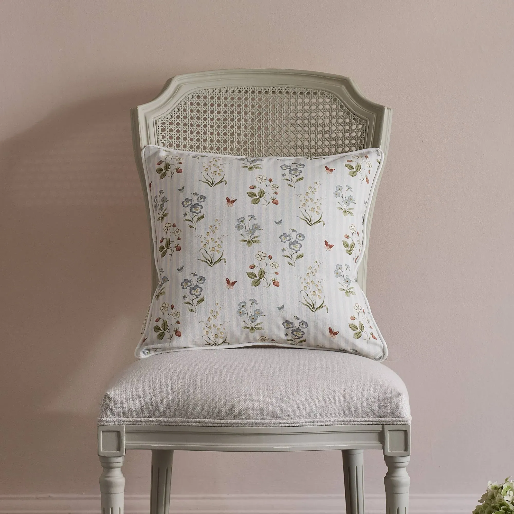 Walled Garden Cushion - Pale Blue, Cotton product