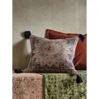 Alby Square Cushion with Tassels - Pink